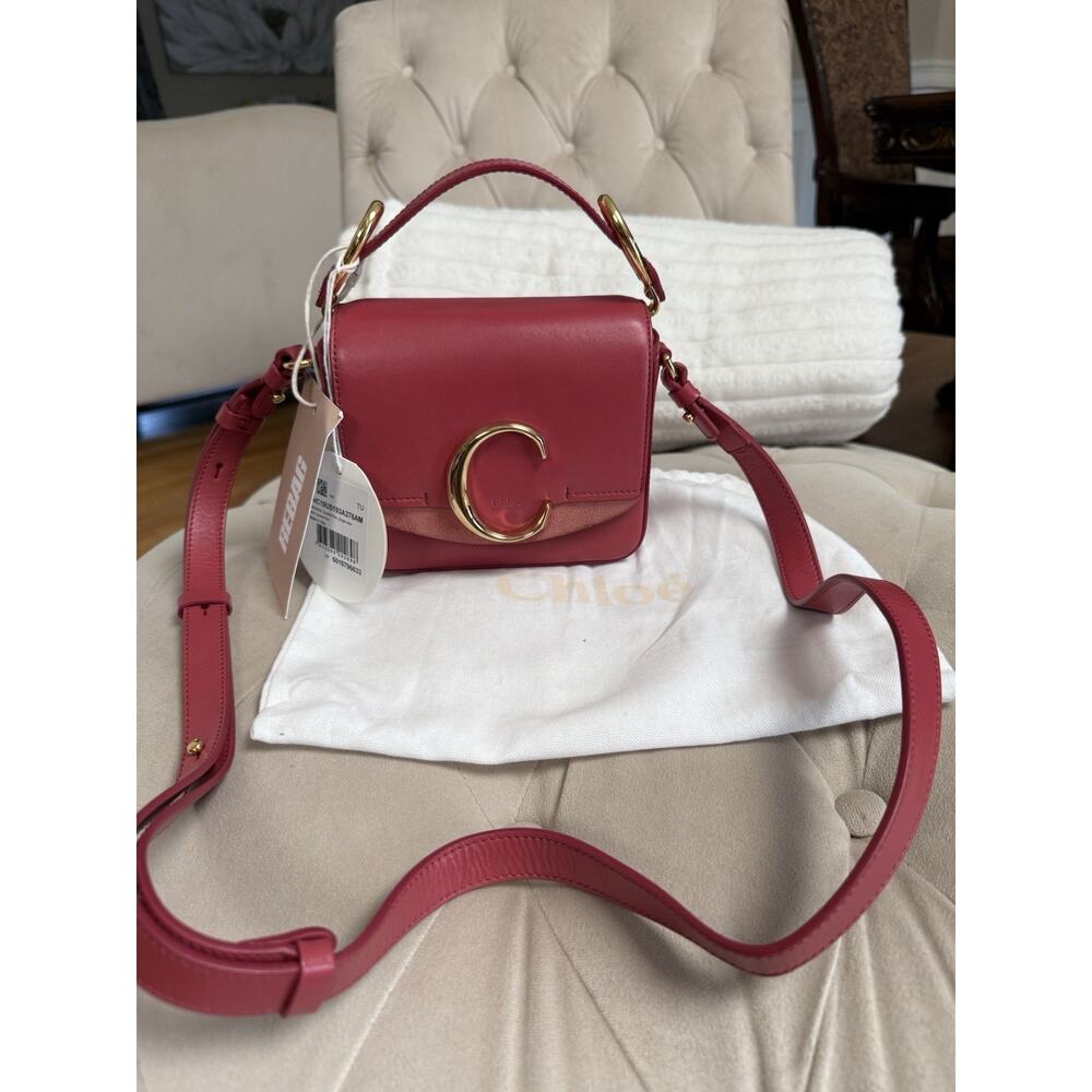 Chloe Mini C Leather/Suede Crossbody Bag